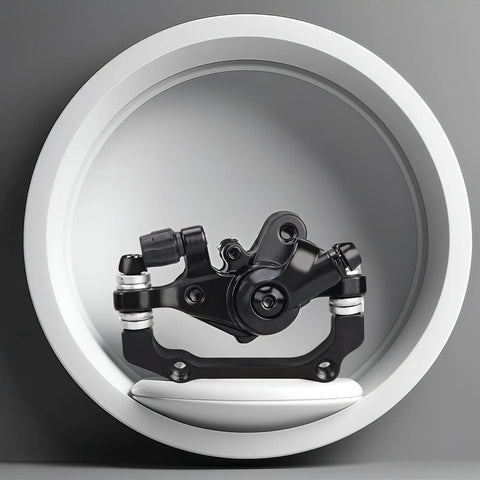 Top Tier Aluminum Alloy Mechanical Disc Brakes For Road Mountain And Folding Bikes visible from side with steel ball drive system.