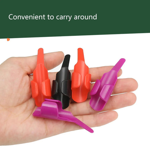 Sewing Finger Guards Pack Of 3 Soft Breathable Finger Sleeves in hand, various colors, for protection from cuts while sewing