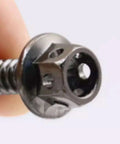 PVD Blue Burnished 304 Stainless Steel External Hex Flange Self Tapping Screws Set side view showing flange detail