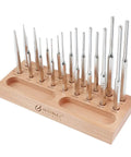 Roll Pin Punch Set With Steel Center Punch And Nail Punch In Beech Block Case, Handy Vanadium Steel Punch Tools for various projects