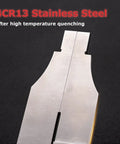 Close-up view of 4CR13 stainless steel caliper jaw after high temperature quenching, showcasing precision build.