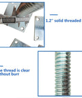 4 Pack Heavy Duty Adjustable Leveling Jacks With Solid Screw Feet Legs For Scaffolding Hella Sturdy Top Grade Steel Construction close-up of 1.2 inch solid threaded rod without burr.
