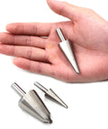 Umbrella Drill Bit Set 3Pc HSS 4241 Taper Power Drill Bits for Step Drilling and Cone Chamfer Cutting held in hand