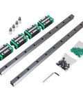 Two Pack HGR25 1000mm Linear Guide Rail Kit With HGH25CA Carriage Blocks for DIY CNC routers, lathes, and mills, aluminum rails.