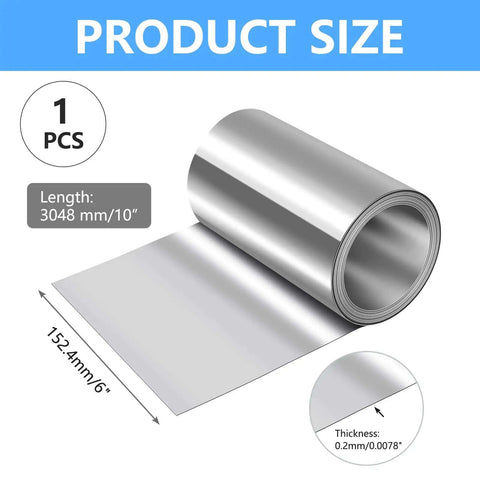 Aluminum Flashing Roll 6 Inch By 10 Foot 32 Gauge For Roofing Panels And DIY Projects Weatherproof Sealant Product Size Display