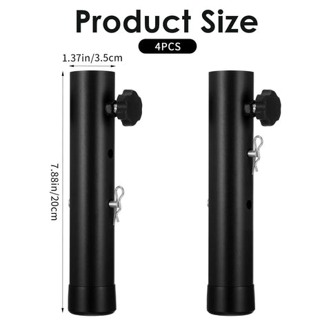 Heavy Duty Adjustable Table Risers Four Pack Foldable Table Leg Extenders steel height lifters size detail 7.88in }