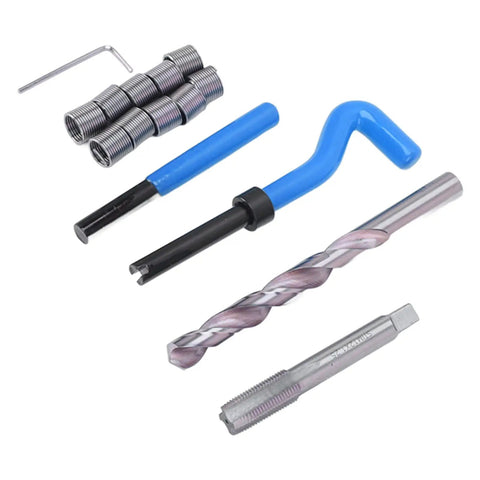 1.25 Thread Repair Kit With Inserts And Tools For Auto And Mechanical Repairs Complete Blue Toolset with steel insert coils and drill