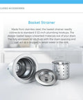 Basket strainer from Topmount Stainless Steel Kitchen Sink With Three Quarter Inch Radius Includes Grid And Basket Strainer Built To Last In A Modern Home Kitchen With A Large Single Bowl And Premium 18 Gauge 304 Grade Steel