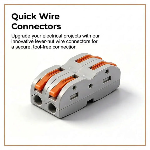 Double Wire Push In Terminal Connectors Kit No Fuss Fire Resistant Lever Lock Wire Connectors Tool Free Quick Connect