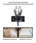 80mm Dust Extraction Nut System For CNC Woodworking with comparison of dust removal efficiency on MDF