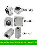 Pro Linear Motion Bearing Slide Block Bushing for 6 to 30mm Shafts SC8UU SCS8LUU SC10LUU SCS12UU 16UU 20UU 25UU 30UU 2 or 4 Pack for 3D Printers High Precision Smooth Glide, aluminum linear bearing blocks