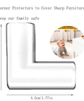 Tough As Nails L Shaped Corner Protectors Shielding Sharp Furniture Edges With Heavy Duty Self Sticking Tape For Kid Proof Home Safety And Baby Guard Covers, L-shaped, 4.5 cm, clear