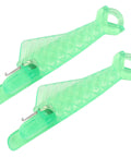 10 Pack Fish Mouth Needle Threaders For Sewing Machines Hordion Self Threading Quick Loop Tool, two green threaders, side view