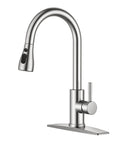 Brushed Nickel Kitchen Faucet With Pull Down Sprayer Built For No Fuss Real Life Heavy Duty High Arc Single Handle Stainless Steel Sink Faucet