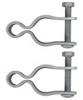 Two Pack Chain Link Fence Hinge Set in Silver Galvanized Steel for Wood and Metal Gates 1.38 Inch OD Pressed Steel Frame Post