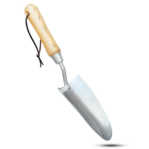 Eco Garden Trowel With Ergonomic Wood Handle 100 Percent Recycled Stainless Steel Blade Rust Resistant FSC Certified Wood Go To Tool