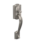 Camelot Trim Lower Half Front Entry Handleset With Avila Lever In Satin Nickel For A Dope Front Door Setup, Works With Optional