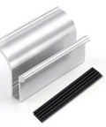 Top Shelf Aluminum Glass Shower Door Handle Replacement For Frameless Sliding And Swing Bathroom Doors Easy Swap Tub Enclosure Pull No Sweat Heavy Duty Hardware Set featuring silver aluminum handle and rubber pads.