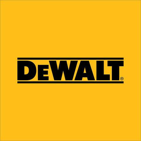 Brand logo for DeWALT, a manufacturer of tools including the Fixed Base Router With 1-3/4 HP 11 Amp Motor, Micro Fine Depth Ring.
