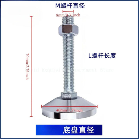 4 Pack Adjustable Leveling Feet For Cabinets Tables And Furniture Legs M8x50mm Thread Size Heavy Duty Support Over 200 Pounds