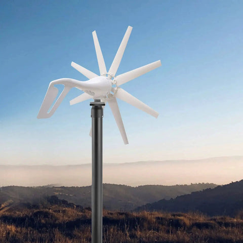 600W Wind Turbine Generator Kit 12V With 8 Blade Design Durable Nylon Blades Charge Controller Included Wind Power Generator