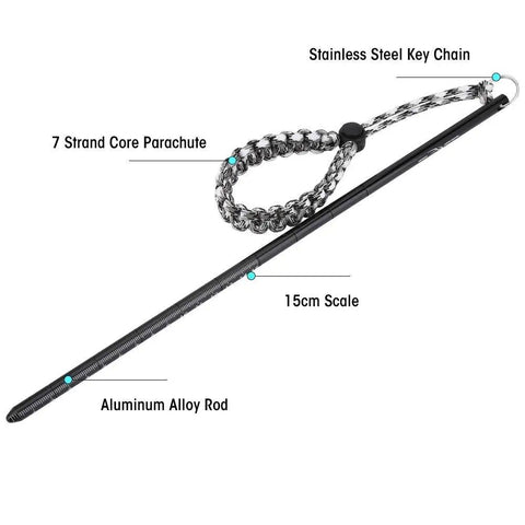 Heavy Duty Diving Pointer Stick For Scuba Signaling Aluminum Alloy Lobster Style Underwater Noise Maker With 7 Strand Parachute Lanyard