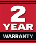 2 year warranty badge for Killer 15 Inch Benchtop Drill Press With 16 Speed Settings And A Beefy 3/4 Hp Motor.
