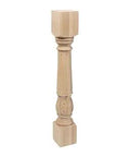 Unfinished North American Solid Hard Maple Acanthus Leaf Kitchen Island Leg, 35.25 Inch High By 5 Inch Wide By 5 Inch Deep, Triple Sanded Wood