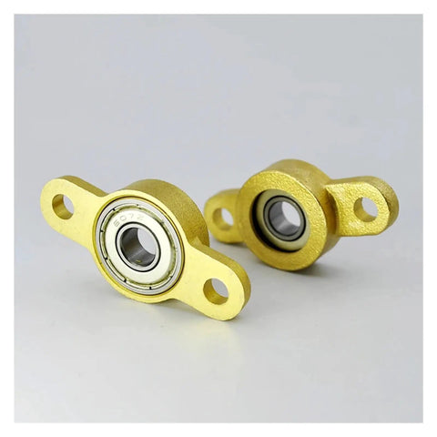 Four Pack Micro Pillow Block Bearings KFL05 10 Zinc Alloy Housing Steel Inserts Copper Pedestal For 5 10mm Bore, two bearings