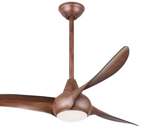 Light Wave 52 Inch Ceiling Fan With LED Light Kit In Distressed Koa Finish, Remote Controlled Three Speed Fan