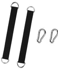 Two Pack Tree Swing Straps Hanging Kit For Tree Swing Seats Hammocks Planks And Gym Cables Durable Nylon Fitness Pull Up Straps Weather Resistant Easy Install Heavy Duty Swing Kit showing two straps and carabiners