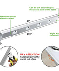 Diagram of Stainless Steel Stove Gap Filler Between Counter And Range Edge, Heat Resistant, Brushed Black, adjustable length