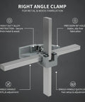 Heavy Duty 2.2 Lb Alloy Right Angle Clamp For Solid Workholding At Perfect 90 Degree Corners On Wood Or Metal Fabrication Projects With Lock Handle, gray metal construction.