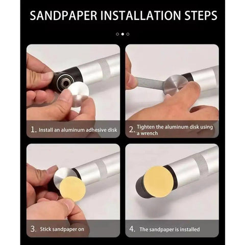 Sandpaper installation steps for Knockout Compact Angle Grinder With A Solid 90 Degree Elbow Head For Tough Cutting Grinding And Polishing In Tight Squeezes Backed By Reliable Dual Voltage Muscle.