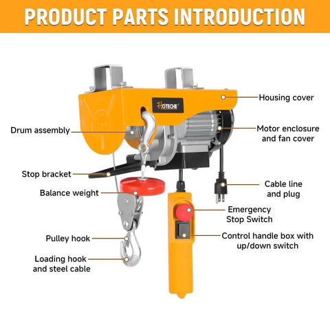 Heavy Duty Electric Hoist Providing 550 Pound Lifting Capacity And Powerful 560 Watt Motor Smoothly Moves Engines And Tools Without Breaking A Sweat For Garage Or Shop Renovations