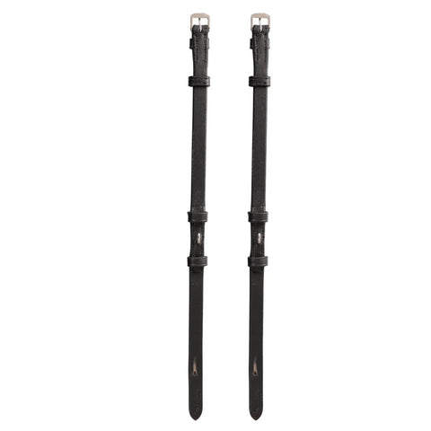 Replacement Cheek Pieces For English Horse Bridle Drop-In Hook Fastening 5/8 Inch 16mm Matching Stitching Durable Vegetable Tanned Leather Black