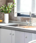 Kitchen view with embedded retractable spring cabinet knobs set zinc alloy hidden drawer pulls 4 pack brushed finish for cabinets