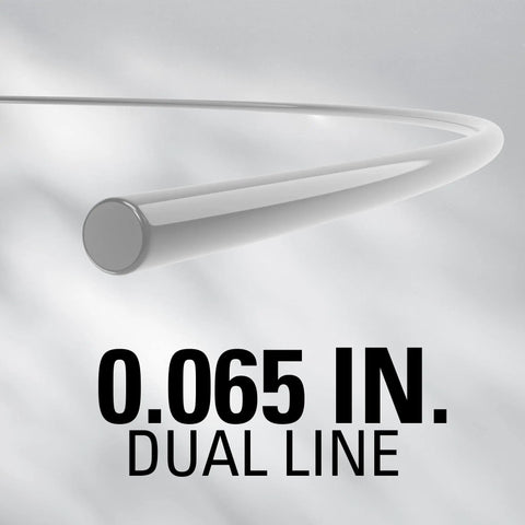 Close-up of 0.065 Inch Dual Line Trimmer Spool Replacement String, showcasing dual line feature and thickness for lawn trimmers.