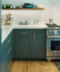 Five Inch 128mm Hole Centers Zinc Alloy Cabinet Pull In Champagne Bronze Finish on teal kitchen cabinets
