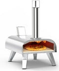12-Inch Multi-Fuel Outdoor Pizza Oven for Backyard Cooking, Pellet Wood Gas Electric Ready, Reaches 1110F, 3-In-1 Portable Pizza Maker