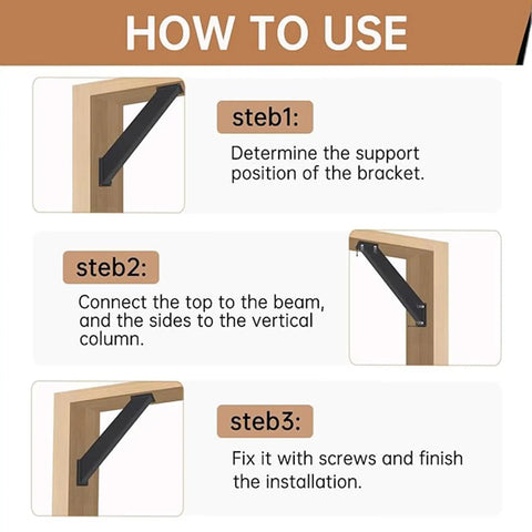 Heavy Duty Connector Brace Kit With 45 Degree Corner Braces For Gazebos, Tree Houses, Cabins And Patios, Beefy Steel, Powder Coated, Diagonal Bracing For Wood Structures, Two Pack