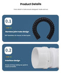 Slick Workhorse Fume Extraction Arm With Flexible Ribbed Duct Hose For Soldering Smoke And Shop Dust Removal 180cm Long tube joint and interface design