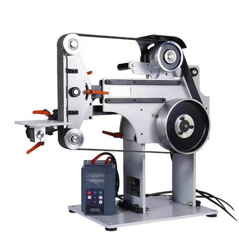 Heavy Duty 72 Inch Belt Sander And Metal Polisher With Variable Speed Drive and Reversible Base with adjustable speed and 220V motor.