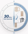 Clock showing 30 mins fast assembly for 48 Inch By 84 Inch Wood Barn Door With 8 Foot Hardware Kit Included K Shape Solid Spruce Panel