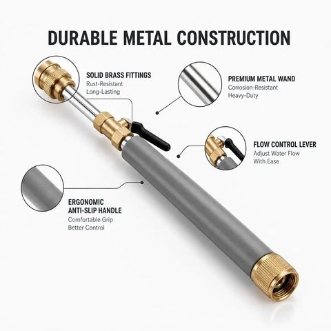Power Washer Wand With Jet Nozzle For Garden Hose With Three High Pressure Nozzles And Quick Connectors in durable metal