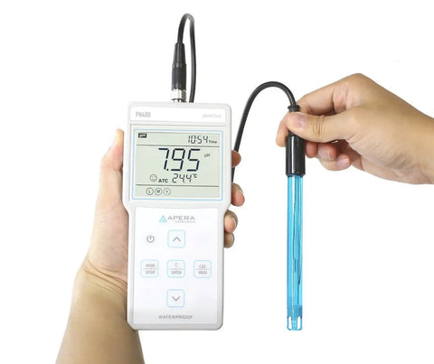 Portable pH Meter Kit With Auto Calibration And Temp Probe, 0.01 pH Accuracy, 0-14 pH Range, All-In-One pH And Temperature Electrode