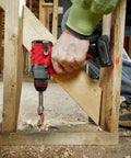 Straight Up Powerful Brushless Drill Driver Compatible With Milwaukee M12 12V Half Inch Cordless Power Tool Bare Unit in use, drilling wood.