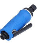 The Heavy Duty Pneumatic Air Die Grinder With Sealed Ball Bearings Runs Super Slick At 22000 Rpm with a blue rubber grip.