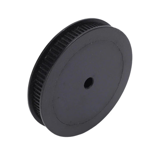 Industrial Grade Workhorse Aluminum Single Groove Web Sheave Pulley with Six Millimeter Belt Width and Tough Black Coating showing side view