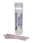 Neutral Litmus Test Papers In Vial Pack Of 100 For Acid And Base Testing, vial with purple litmus papers shown for pH check.